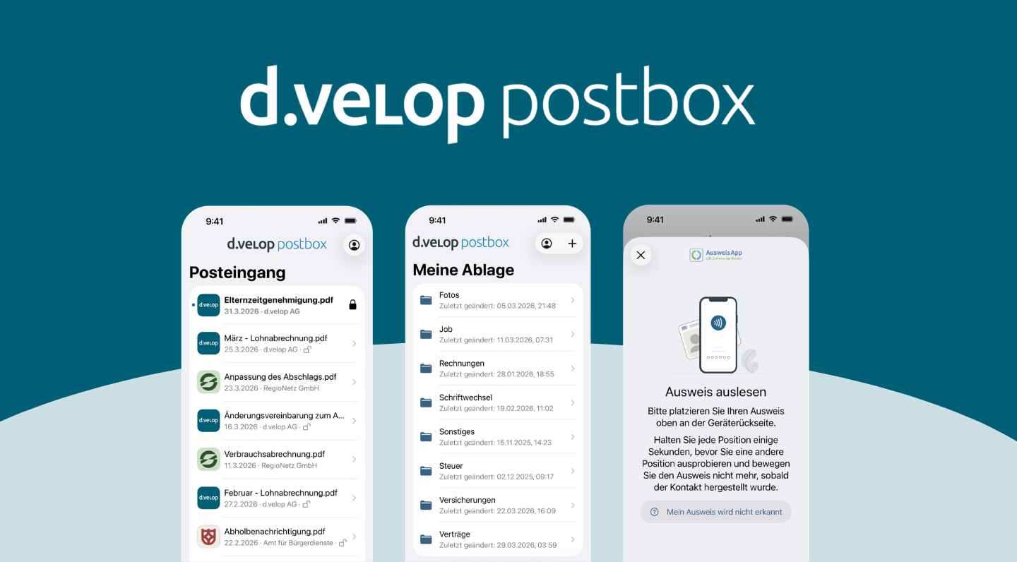 Bild: d.velop postbox - Ihr digitaler Briefkasten - Dokumente sicher empfangen und ablegen