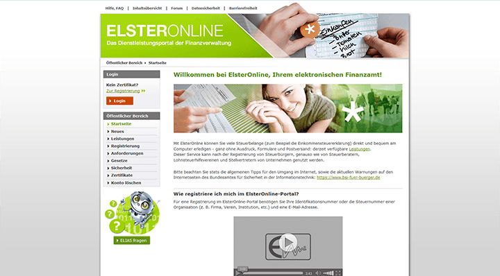 Image: ELSTER - Die elektronische Steuererklärung